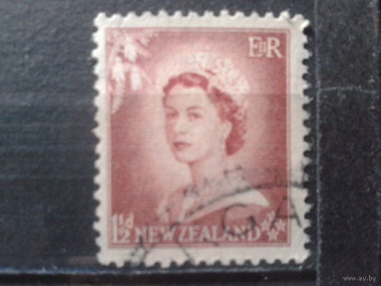 Новая Зеландия 1953 Королева Елизавета 2  1,5 пенса