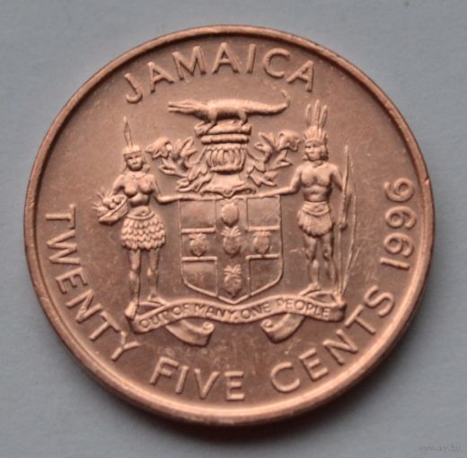 Ямайка, 25 центов 1996 г.