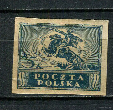Польша - 1919 - Кавалерист 5Kr - [Mi.76x] - 1 марка. MH.  (Лот 125BO)