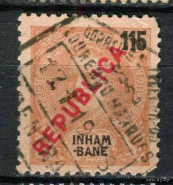 Португальские колонии - Иньямбане - 1917 - Надпечатка REPUBLICA на 115R - [Mi.96] - 1 марка. Гашеная.  (Лот 116AT)