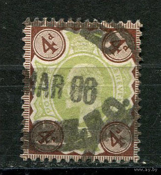 Великобритания - 1902/1913 - Эдуард VII 4Р - [Mi.109A] - 1 марка. Гашеная.  (Лот 69AW)