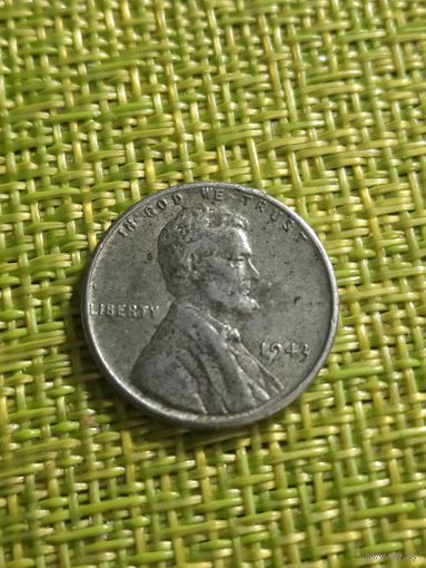 США 1 цент 1943 г   ( сталь )