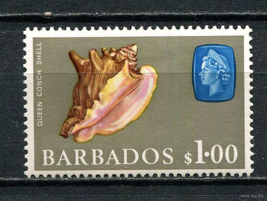 Британские колонии - Барбадос - 1965/1967 - Морская фауна 1$ - [Mi.247X] - 1 марка. MH.  (Лот 78Dh)