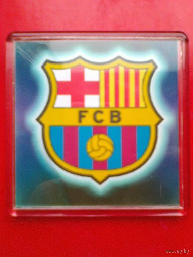 Магнит - Логотип - Футбольный Клуб - "Барселона" Каталония - Размеры: 6/6 см.