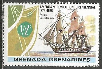Гренада Гренадины. 200 лет США. Парусник. 1976г. Mi#178.