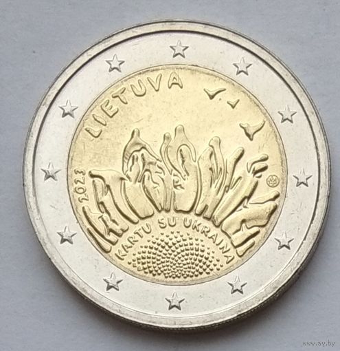 Литва 2 евро 2023 г. Вместе с Украиной