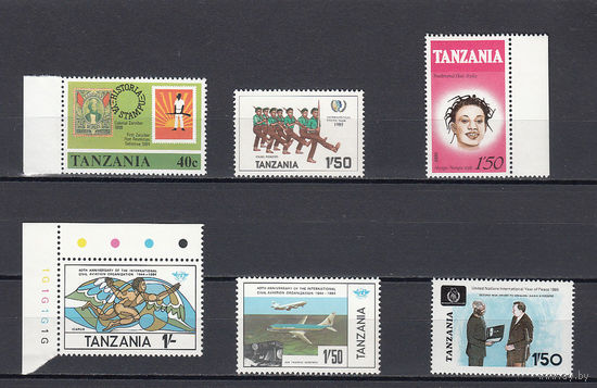 Танзания. 1985-1986. подборка из 6 разных марок.