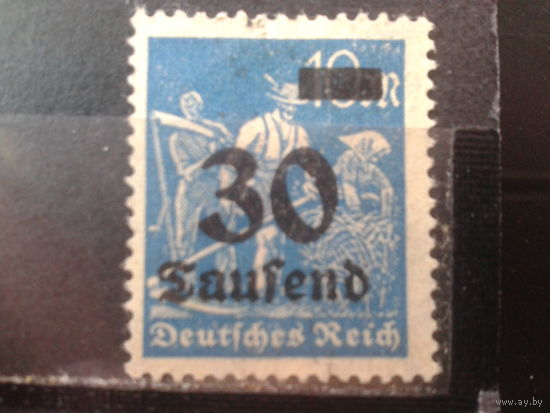 Германия 1923 Стандарт надпечатка 30 тыс. на 10 м.*