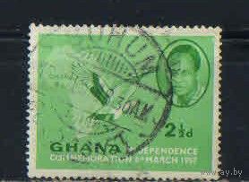 GB Доминион Гана 1957 Независимость (I) Кваме Нкрума - первый премьер-министр Пальмовый гриф Карта #2