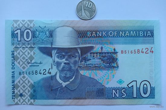 Werty71 Намибия 10 долларов 2001 UNC банкнота