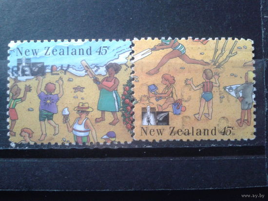 Новая Зеландия 1994 Игра в крикет на пляже