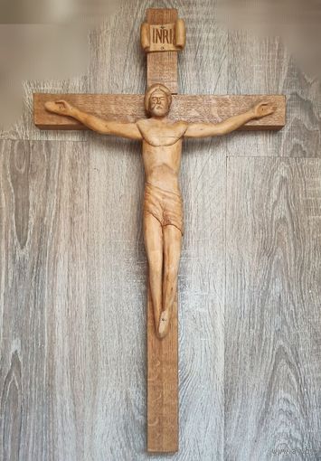 Распятие. Крест деревянный. Дуб. 58,5 х 33,5 см