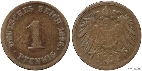 YS: Германия, Рейх, 1 пфенниг 1896D, KM# 10  (2)