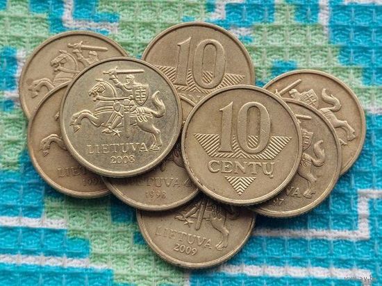 Литва 10 центов AU. Пагоня.