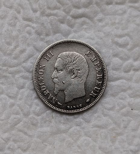 20 центов 1853 г Франция наполеон Редкая