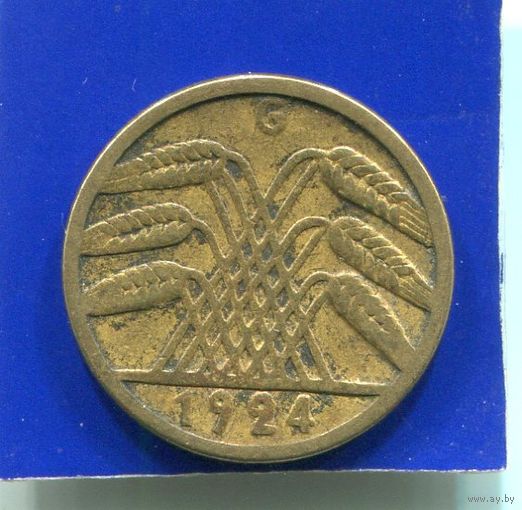 Германия 5 пфеннигов , рентенпфеннигов 1924 G