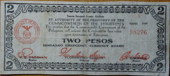 Филиппины 2 песо 1944 г. Р.S524