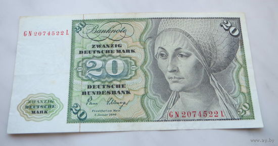 Германия ФРГ 20 марок 1980г.