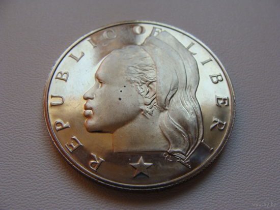 Либерия. 1 доллар 1972 год КМ#18а.2  Редкая!!!