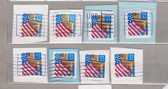 Флаг Архитектура США 1996 год год лот 1065 БЕЗ ПОВТОРОВ разновидности разная зубцовка и т.д  МОЖНО РАЗДЕЛЬНО 8 марок