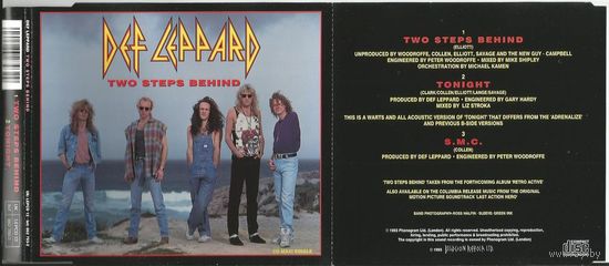 DEF LEPPARD Two Steps Behind (GERMAN аудио CD EP 1993) 3трека