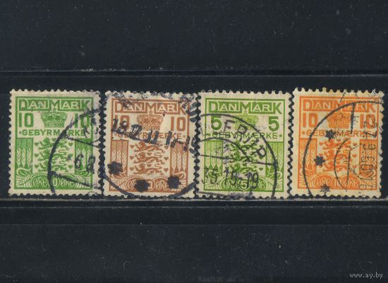 Дания Расчетные 1926-34 Для оплаты услуг работников почты Герб Полная # 15-18