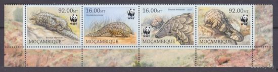 2013 Мозамбик 6429-6432 полоска+Tab WWF / Фауна 13,00 евро