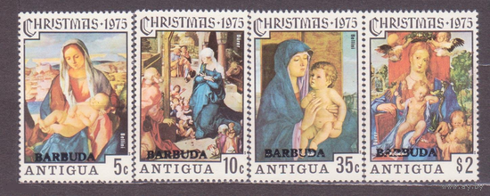 АНТИГУА, НАДПЕЧАТКА "BARBUDA", **, 1975 год Рождество Живопись \\9
