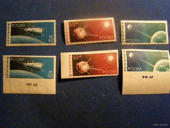 Польша, 1959, Космос, Спутники, M: 1127/1129 A+В, 10е, **