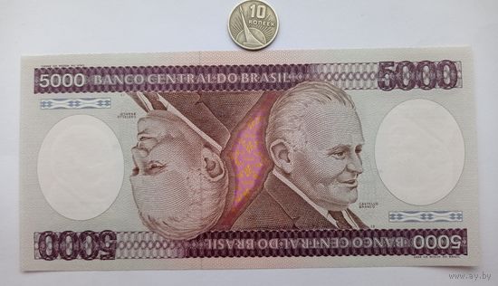 Werty71 Бразилия 5000 крузейро 1984 UNC банкнота