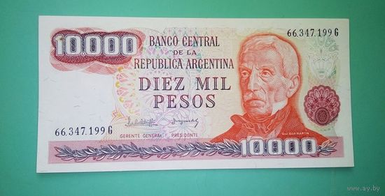 Банкнота 10 000 песо Аргентина  1976 - 83  г.