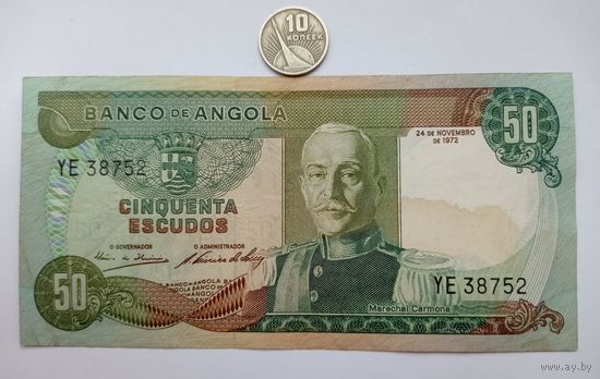 Werty71 Ангола 50 эскудо 1972 банкнота