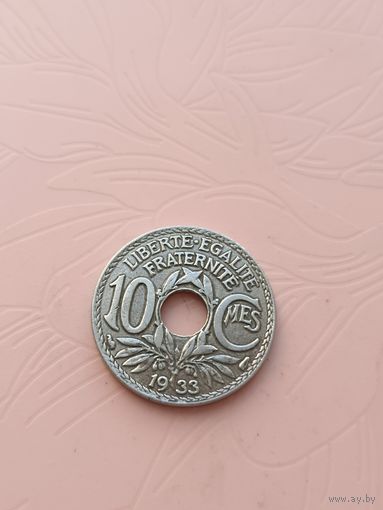 Франция 10 сантим 1933г(1)