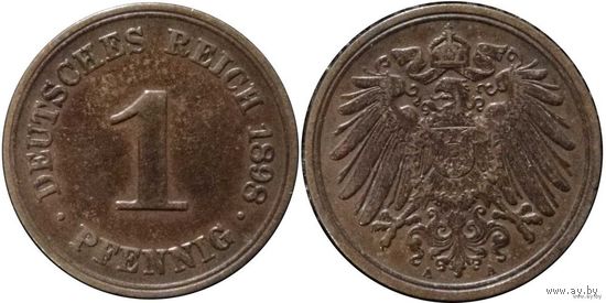 YS: Германия, Рейх, 1 пфенниг 1898A, KM# 10 (2)
