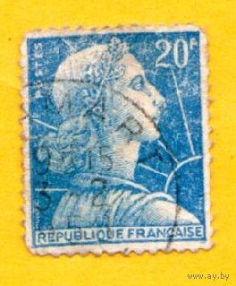 Марка Республики Франция-1957-  Новый тип Марианны – новые ценности