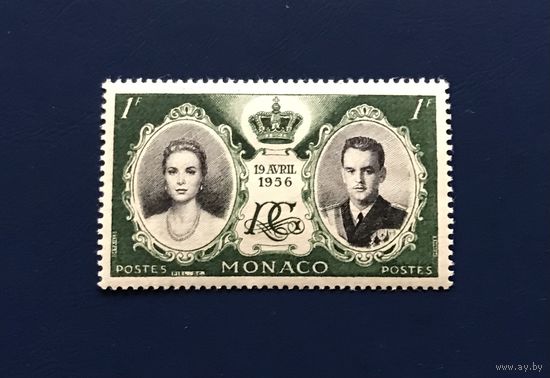 Монако 1956 год Событие Известные люди Свадьба Принца Ренье III и Грейс Келли Mi:561 Чистая