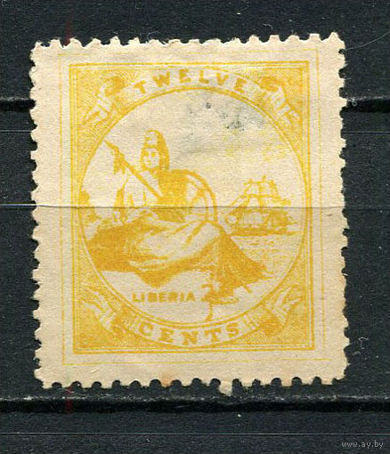 Либерия - 1880 - Аллегория 12С - (есть тонкое место) - [Mi.13] - 1 марка. MH.  (LOT At19)