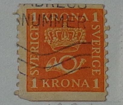 Корона и почтовый рожок. Швеция. Дата выпуска:1921-11-17