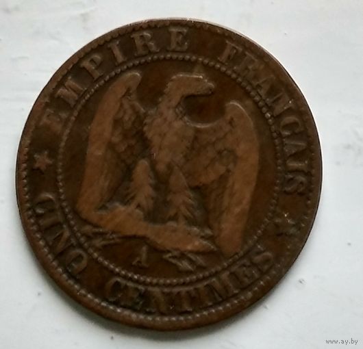 Франция 5 сантимов, 1863 "A" - Париж 2-8-5