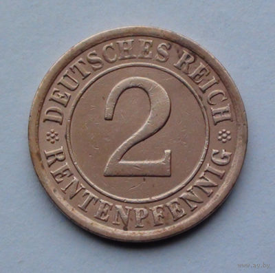 Германия - Веймарская республика 2 рентенфеннига. 1924. E