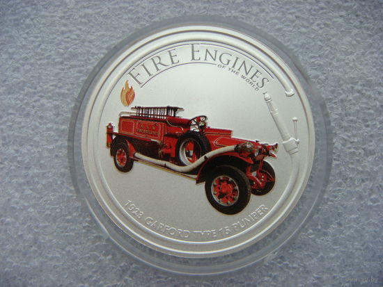1 доллар Острова Кука 2006 Пожарная машина 1923 Carford Type 15 Pumper Пожарник Серебро 999