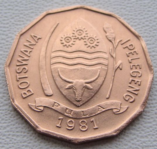 Ботсвана. 2 тхебе 1981 год КМ#14  "F.A.O. Просо"  "Первый год чекана"
