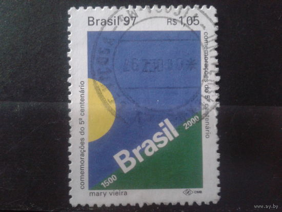 Бразилия 1997 500 лет Бразилии, гос. флаг Михель-2,0 евро гаш