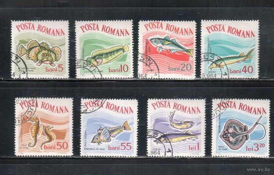 Румыния-1964, (Мих.2280-2287) гаш.  , Морская фауна (полная серия)