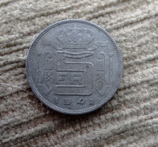 Werty71 Бельгия 5 франков 1941