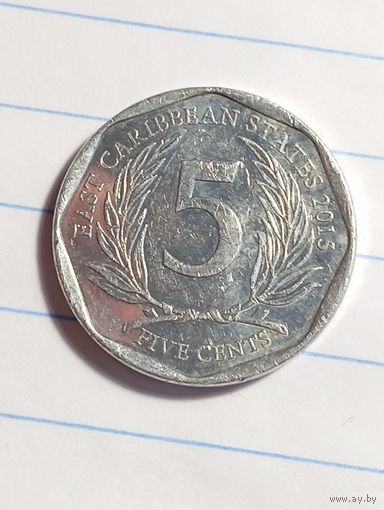 Карибские острова 5 центов 2015 года .