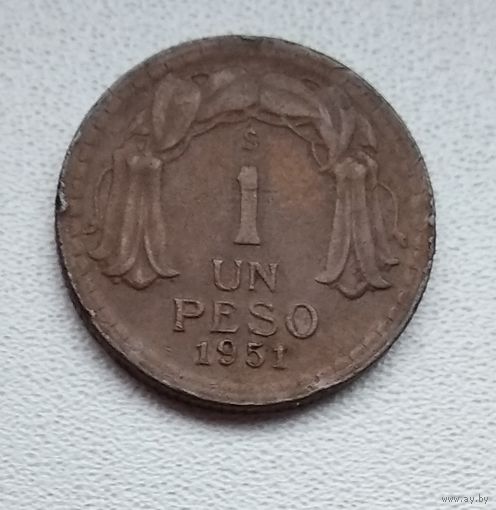 Чили 1 песо, 1951 6-1-21