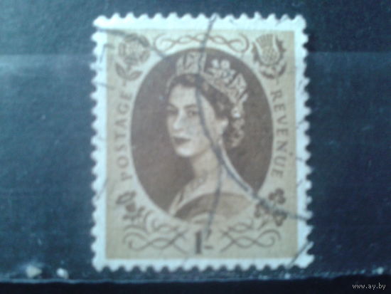 Англия 1958 Королева Елизавета 2  1 шиллинг