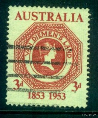 Австралия 1953 Mi# 241 Первой почтовой марке Тасмании 100 лет. Гашеная (AU03)