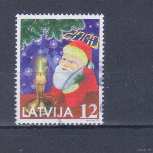 [403] Латвия 1999. Новый Год.Дед Мороз. Гашеная марка.
